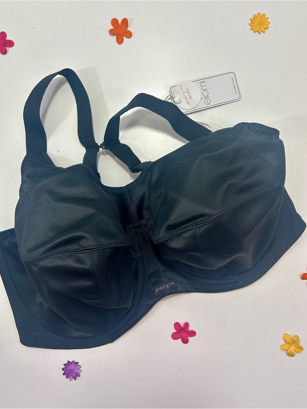 Elomi Black Energise High Impact Underwire Sports Bra 38I NWT